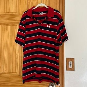 Striped Under Armour heat gear polo shirt